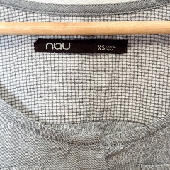 Nau Organic Cotton & Tencel Blend Light Gray Short Sleeve Top Size XS - Picture 5 of 10